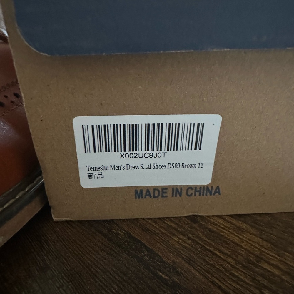Temeshu Men's Brown Dress Shoes